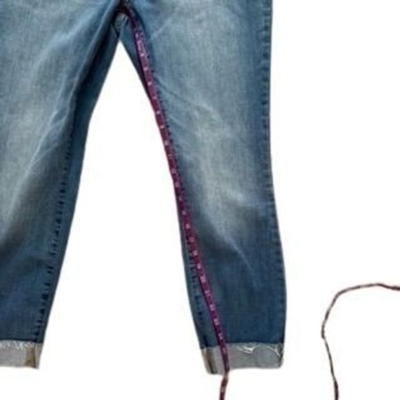 LC Lauren Conrad Skinny Jeans Medium Wash Distressed Cuffed Women's Size 14 - Picture 8 of 12